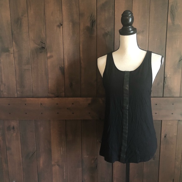 BB Dakota Tops - BB DAKOTA Faux Leather Center Stripe Tank